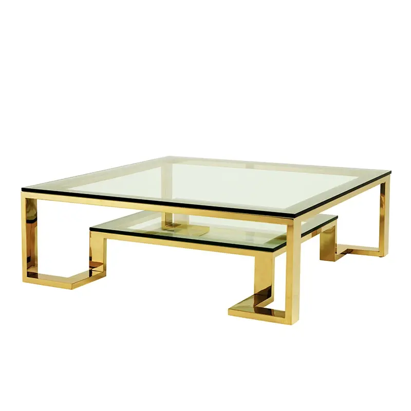 Arina 2-Tier Brass Center Table - Image 2