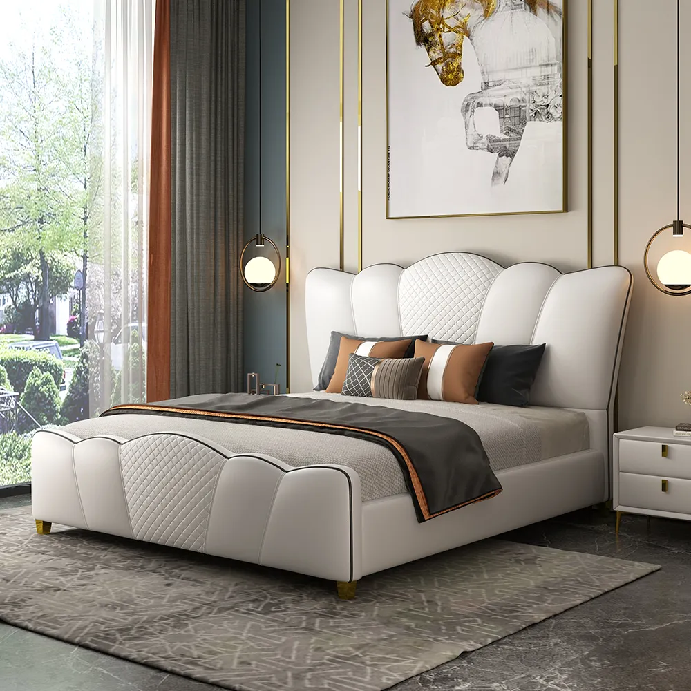 Queenza Crown Velvet Upholstery Bed